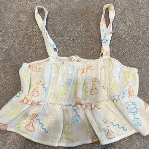 Flowy printed cropped tank/blouse